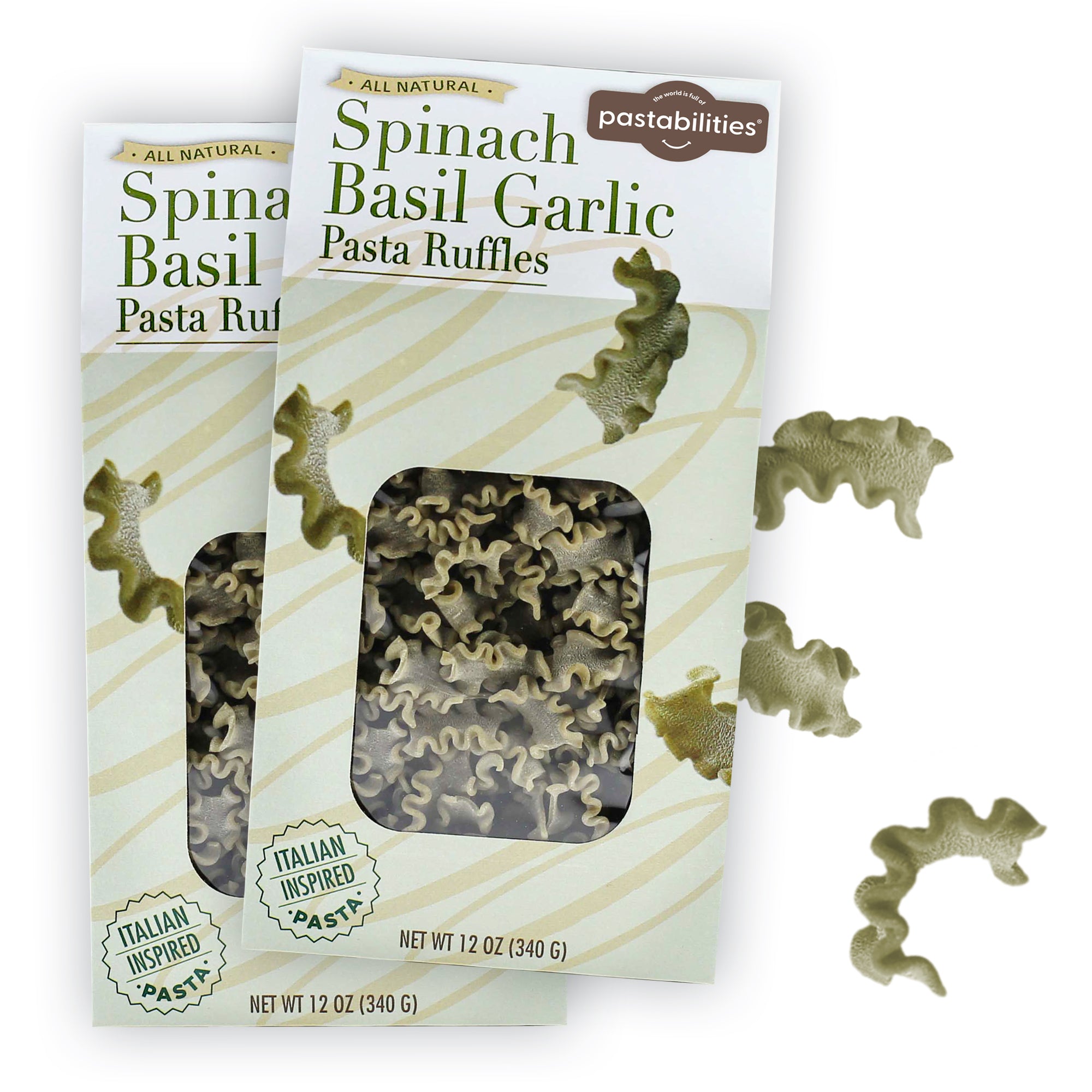 Spinach Basil Garlic Pasta Ruffles - World of Pastabilities