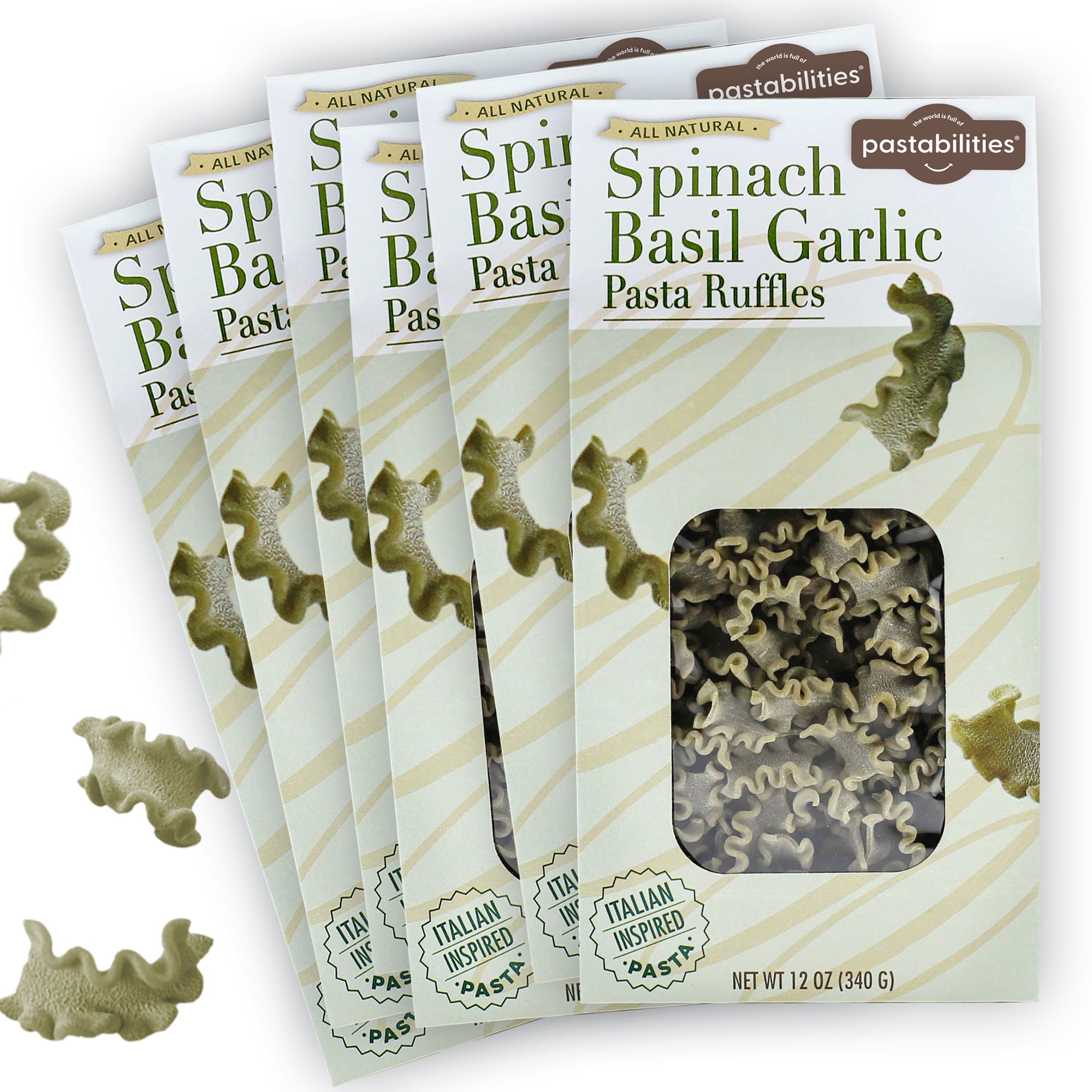 Spinach Basil Garlic Pasta Ruffles - World of Pastabilities