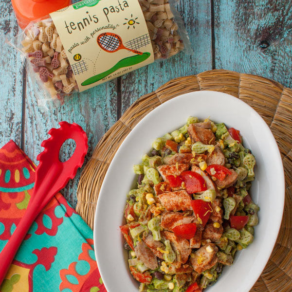 Southwest Chicken Pasta with Avocado Sauce