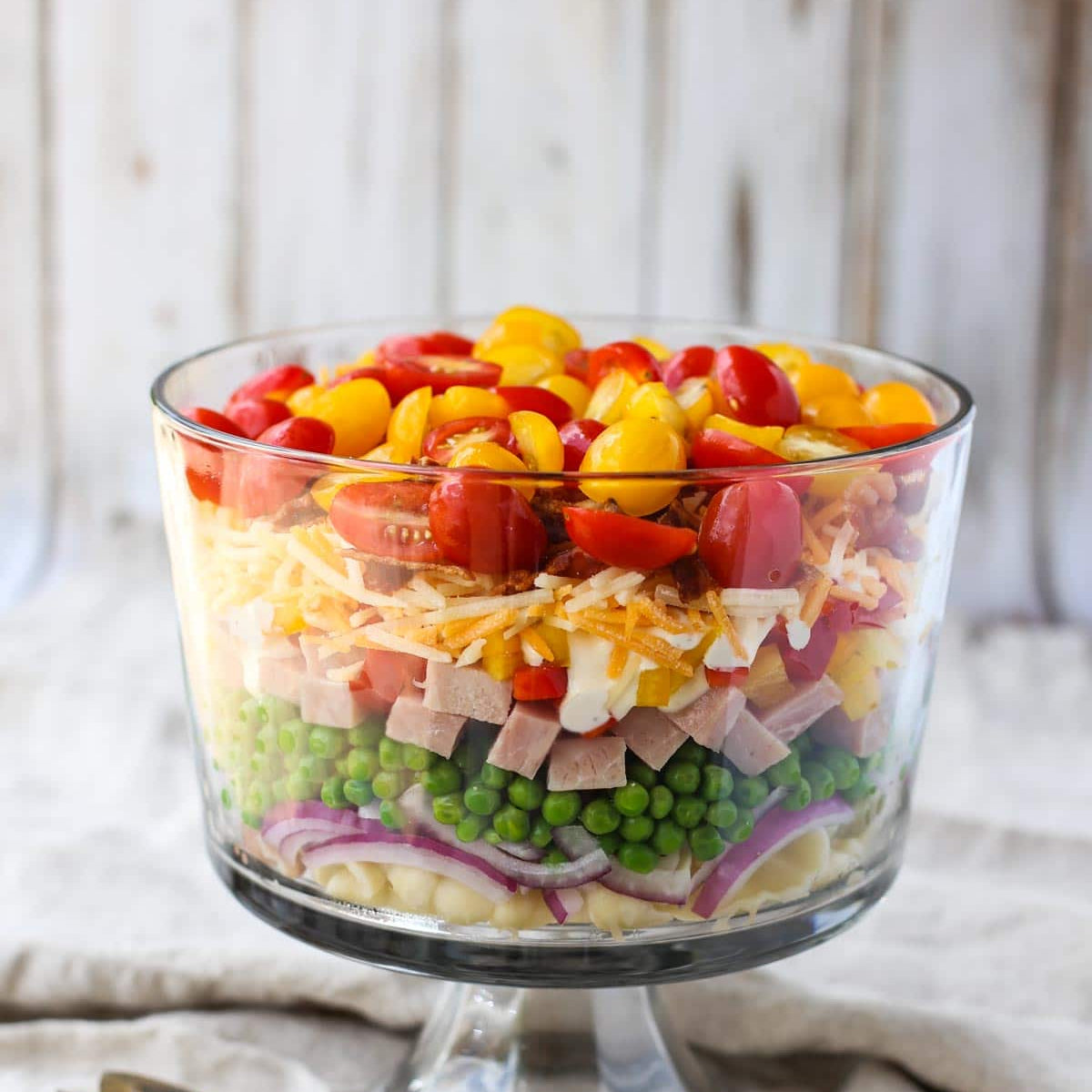 Nine Layer Delicious Pasta Salad - World of Pastabilities