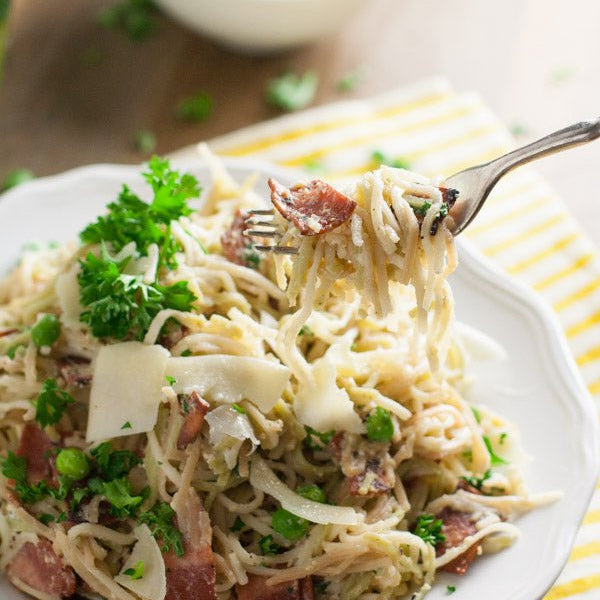 Light Angel Hair Carbonara - World of Pastabilities