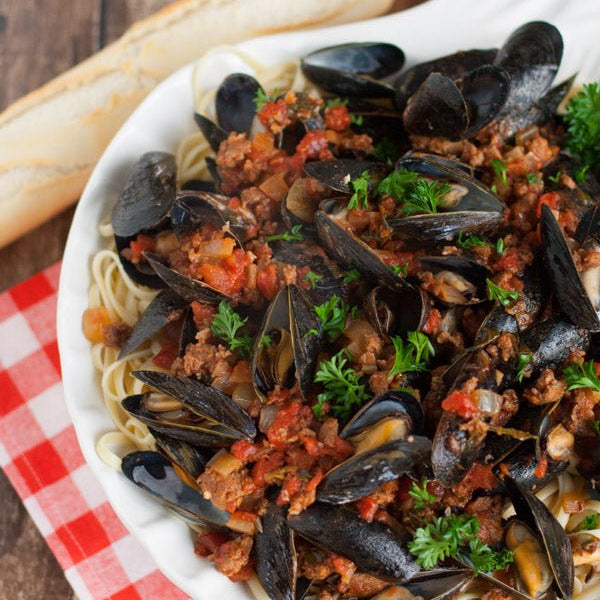 Linguine with Mussels and Chorizo - World of Pastabilities