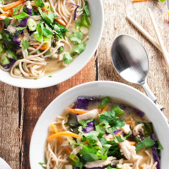 Miso Broth Bowl with Whole Wheat Noodles - World of Pastabilities