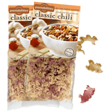 Front view of two-pack Pastabilities Classic Chili pasta (11.25 oz) showing chili-shaped noodles and packaging bowl image