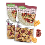 2-pack of Pastabilities Vineyard Pasta Salad kit with grape cluster and leaf shaped pasta and Sweet & Sassy Vinaigrette mix, ready in 15 minutes, 14 oz, made in Nashville TN
