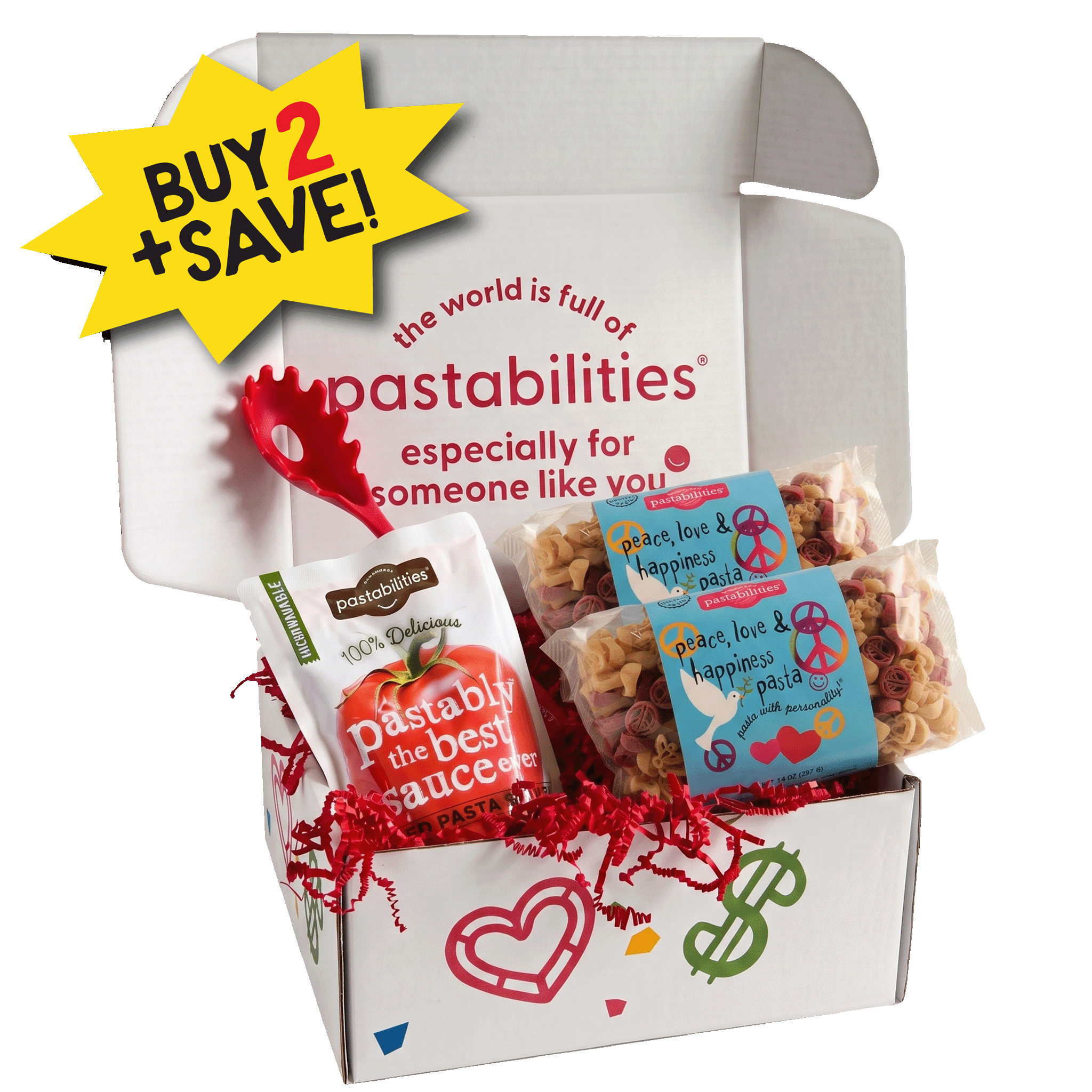 Peace Love Happiness Gift Box - World of Pastabilities