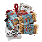 Front of 14 oz Volleyball Pasta bag showing volleyball-shaped noodles and Pastabilities label