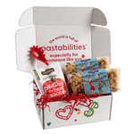 Front of 14 oz Volleyball Pasta bag showcasing volleyball-shaped noodles with Pastabilities label on white background