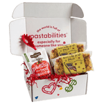 Front view of American Pride Pasta bag showing fun-shaped pasta, 14 oz, 100% durum wheat with natural vegetable powders