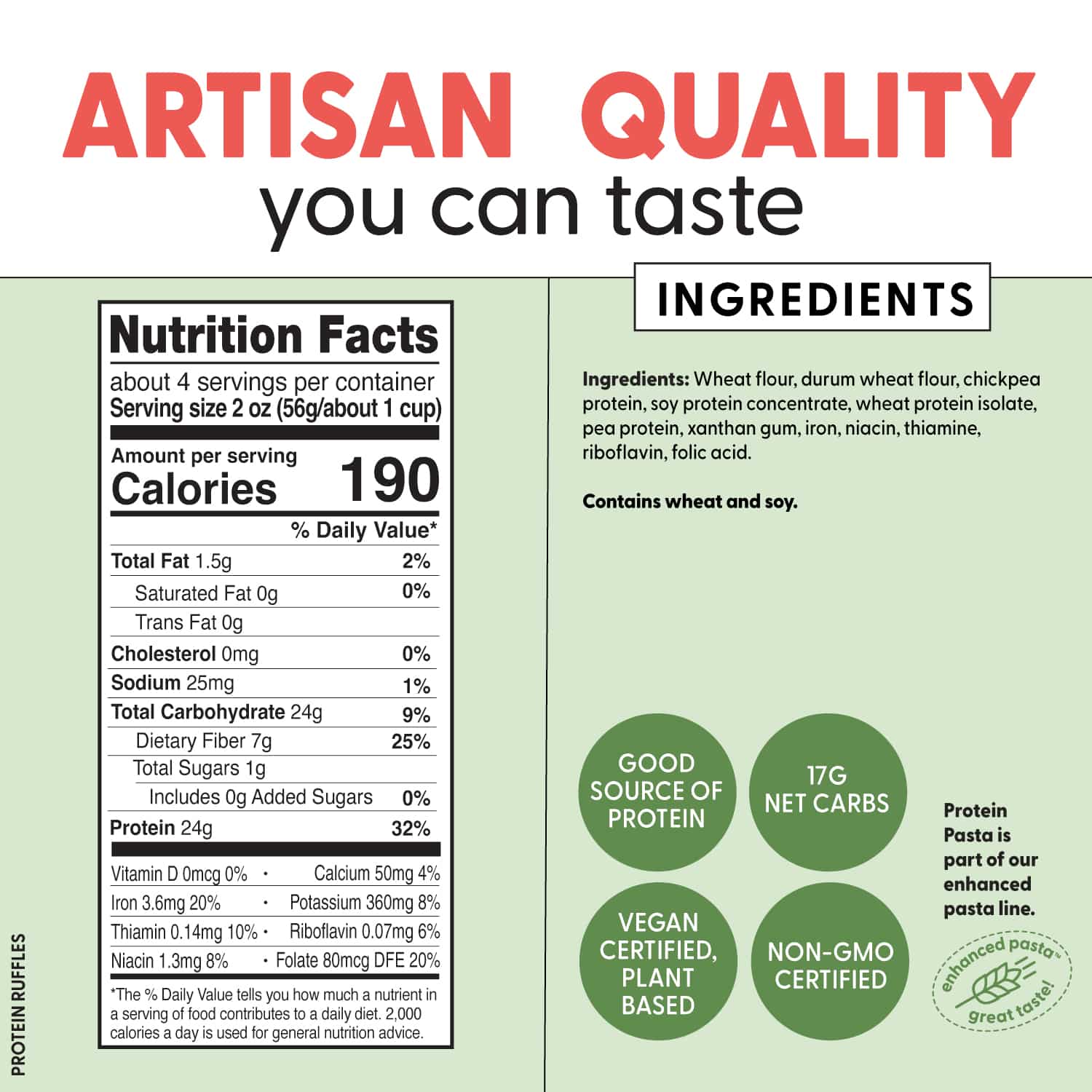 Ingredient list for Protein Pasta - Penne