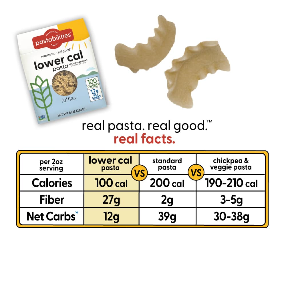 Image of lower cal pasta ruffles